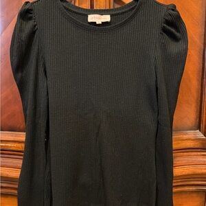 Philosophy Elegant Black Ribbed Top size medium